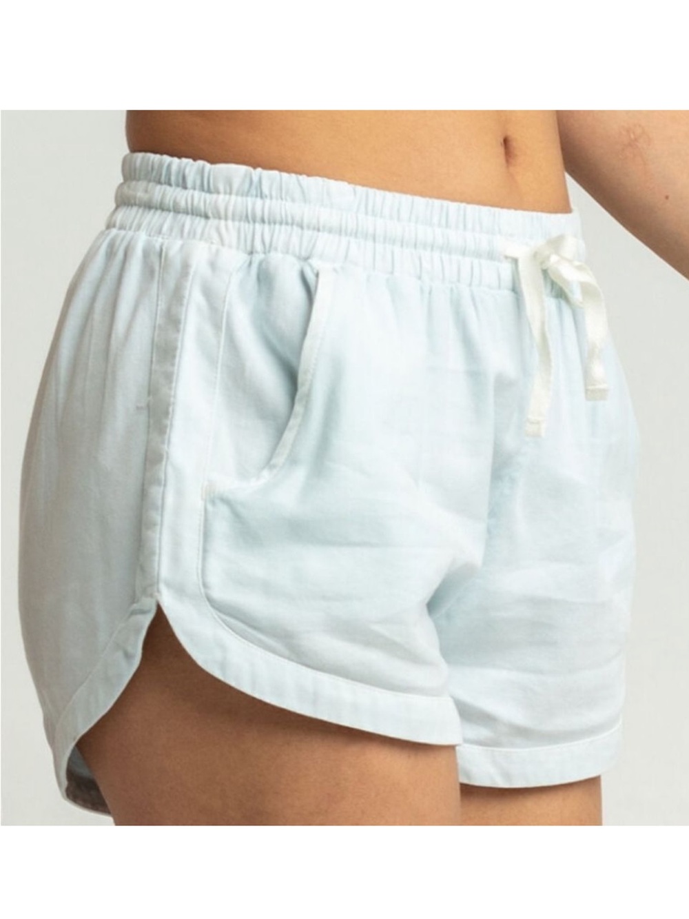 Billabong Road Trippin Shorts Washed Chambray light Blue curved hem pull on XL - Picture 4 of 9